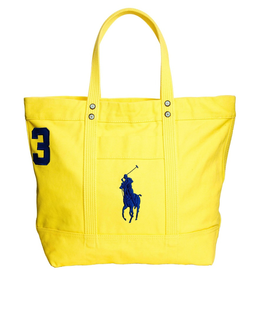 Polo Ralph Lauren Tote Bag in Yellow | Lyst