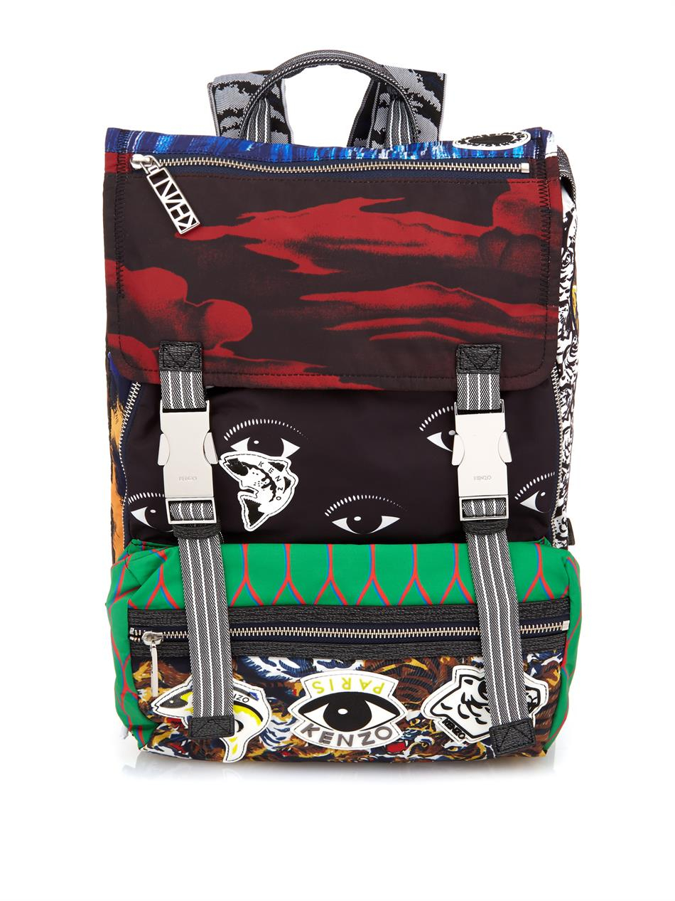 KENZO Multi-icon Backpack in Blue 