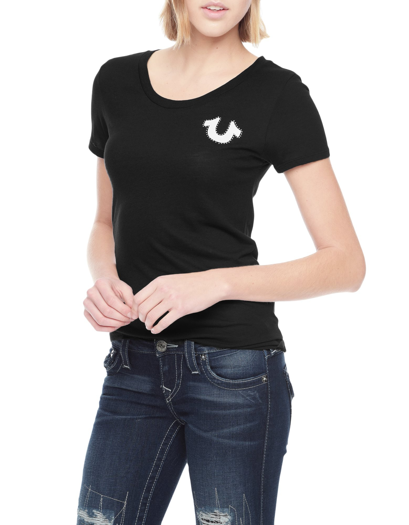 True Religion Crafted With Pride Crystal Womens T-Shirt in Black - Lyst
