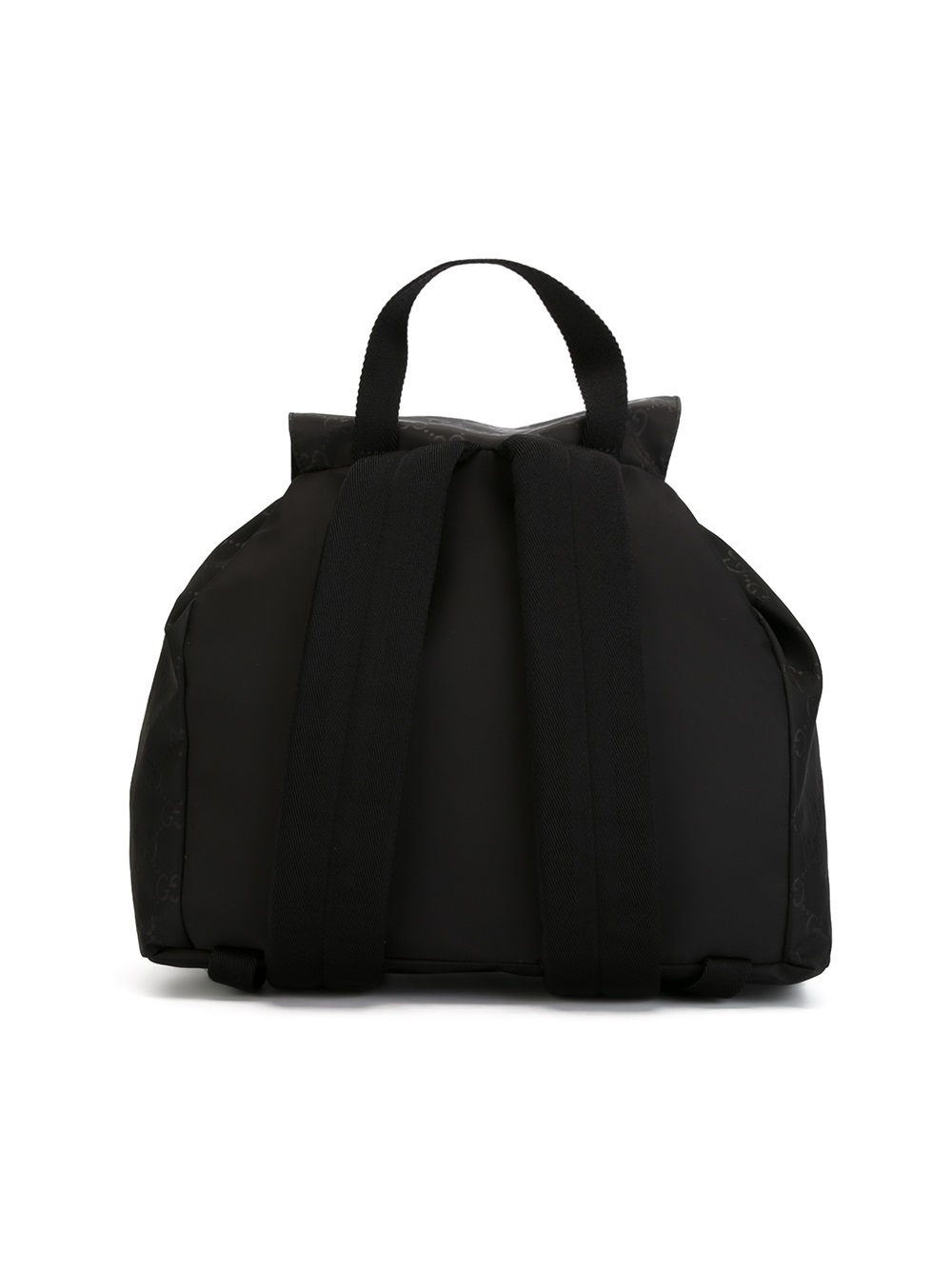 Auth GUCCI Backpack Hand Bag Black leather nylon rucksack high capacity