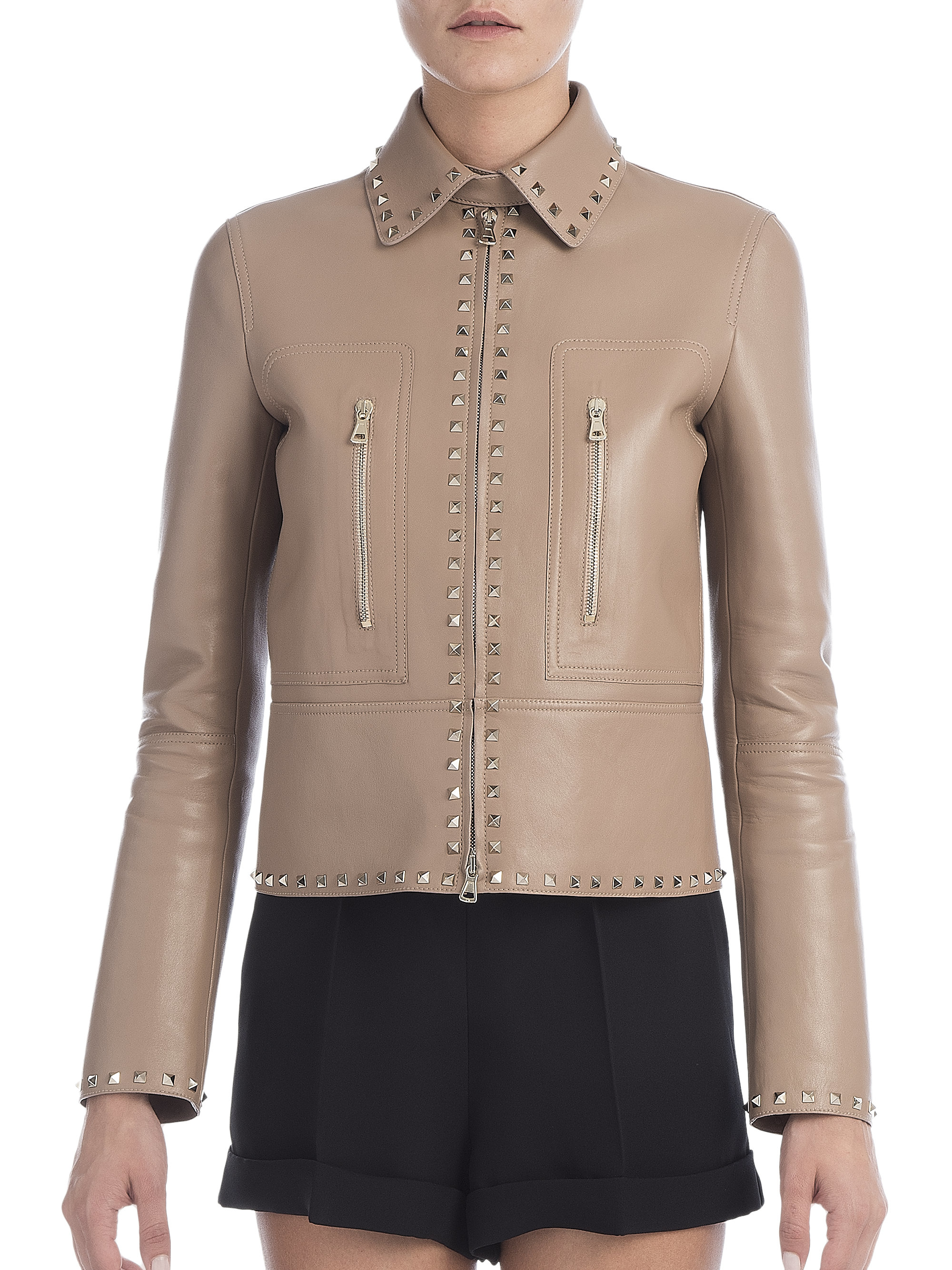 valentino rockstud leather jacket