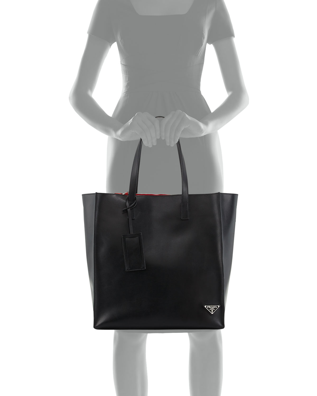 Lyst Prada Soft Leather Tote Bag In Black Gallery