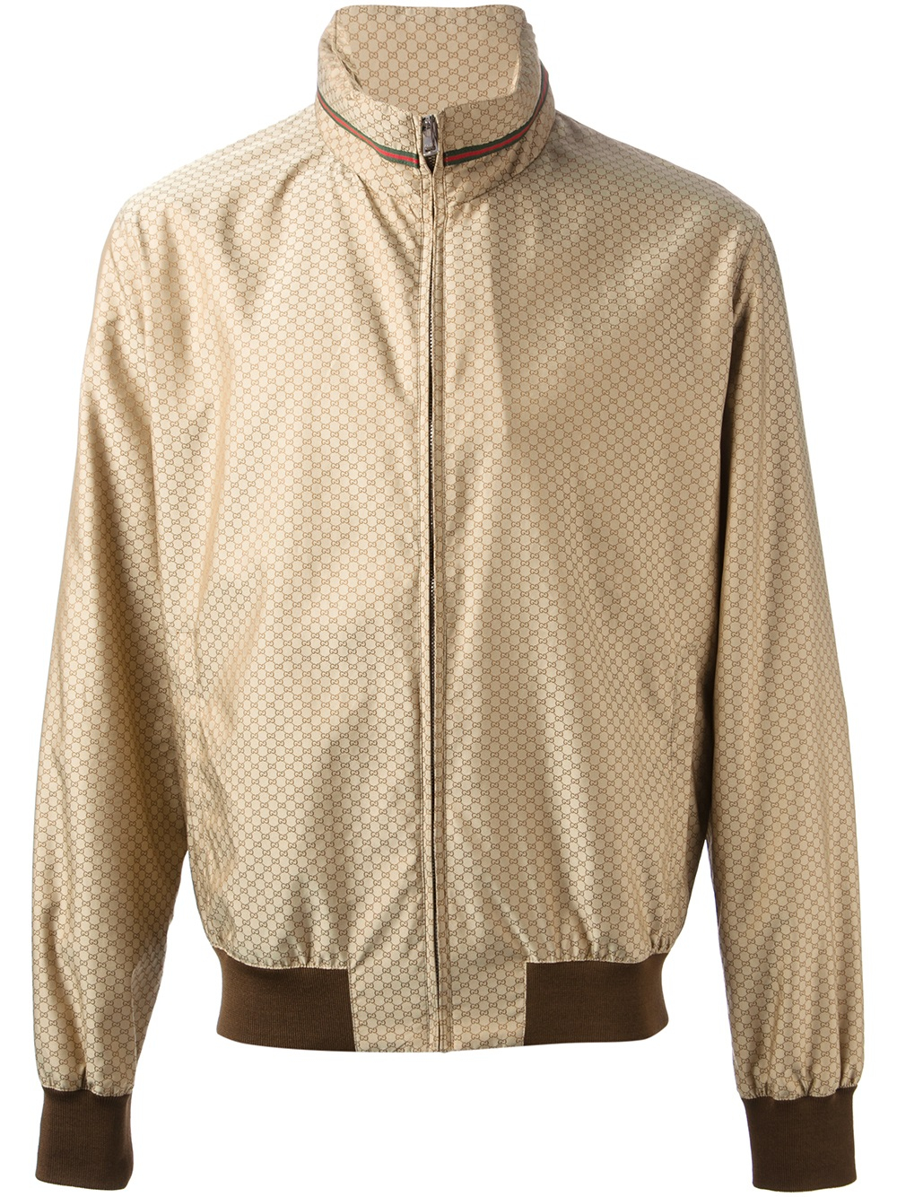 Gucci Monogram Bomber Jacket in Brown 