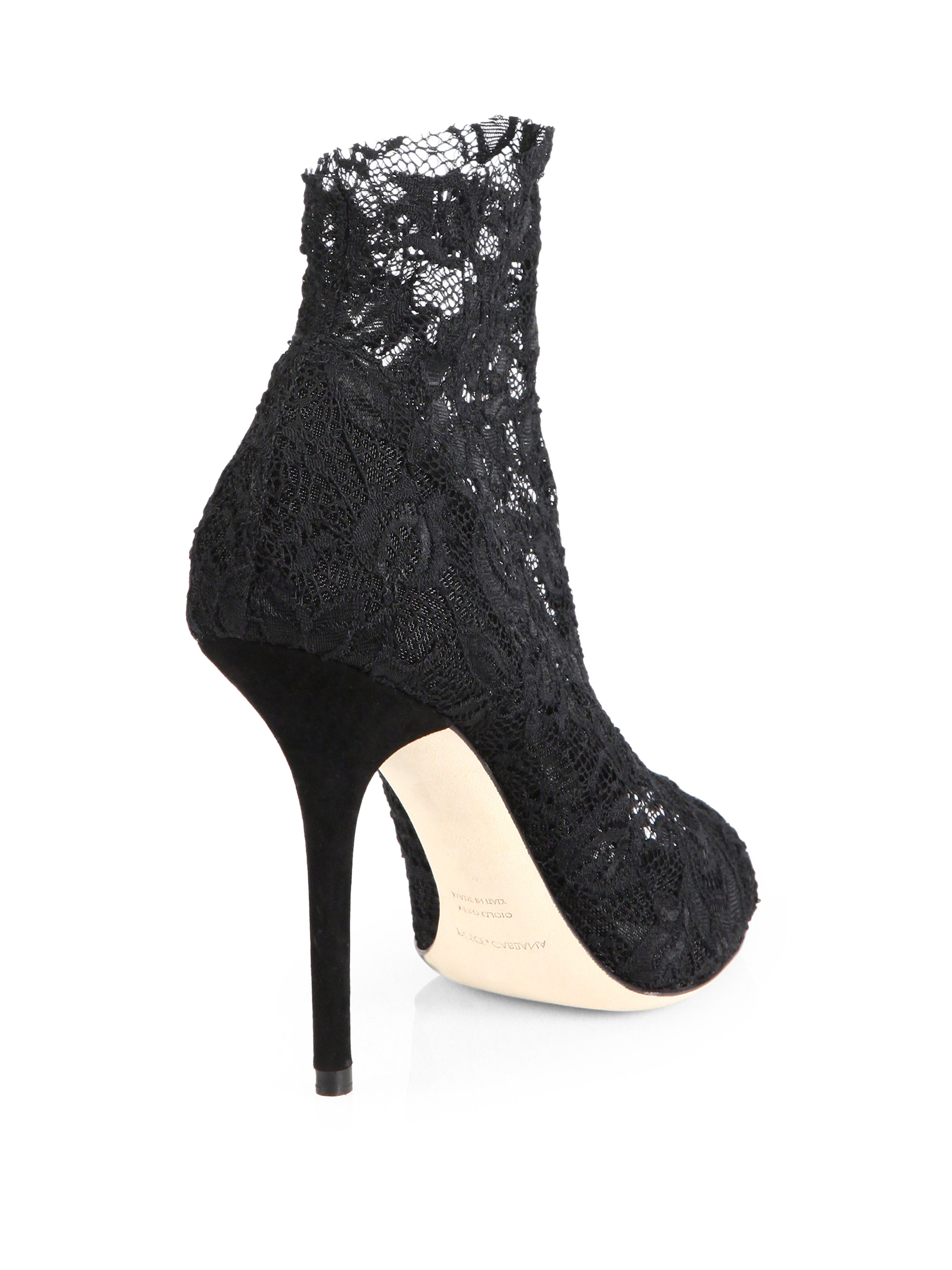 black lace bootie