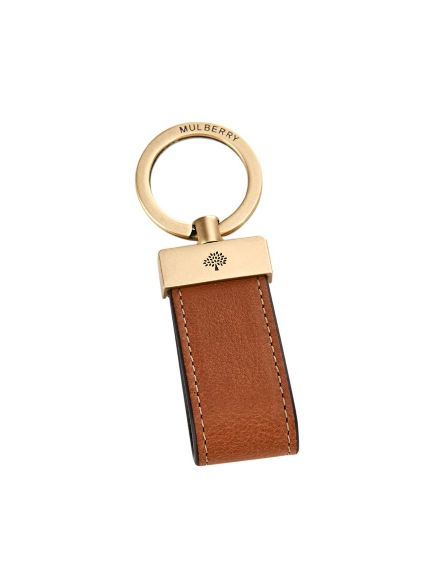Mulberry Leather Loop Key Ring in Tan (Brown) for Men - Lyst