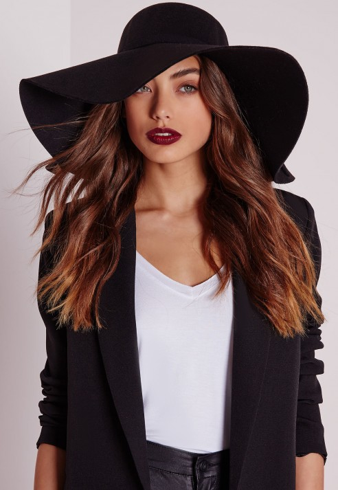Oversized floppy hat black Clearance