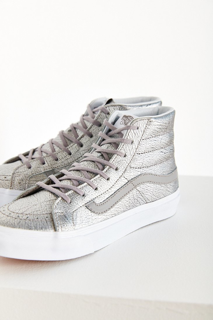 vans sk8 hi silver