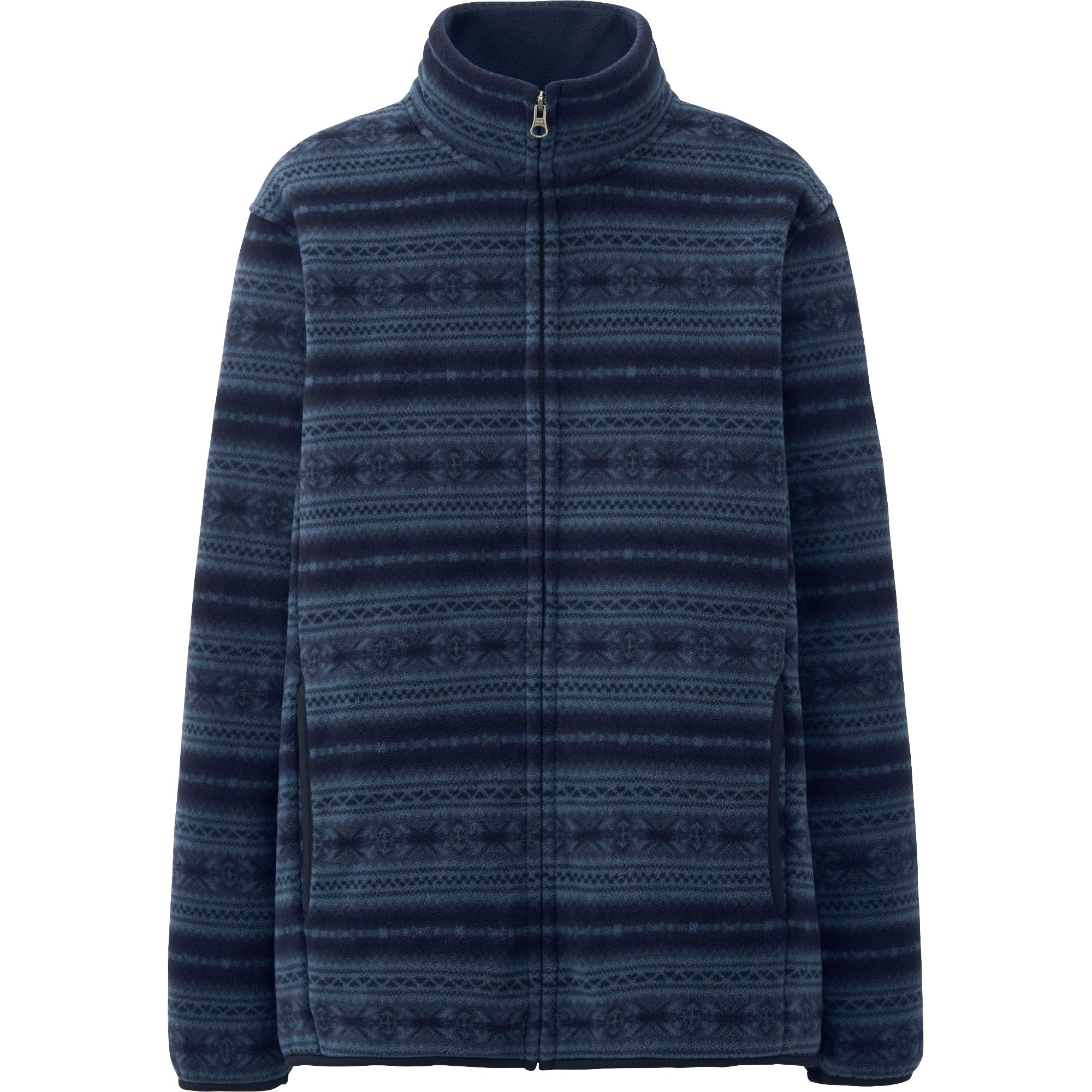 Uniqlo Printed Fleece Full-Zip Long Sleeve Jacket in Blue ...