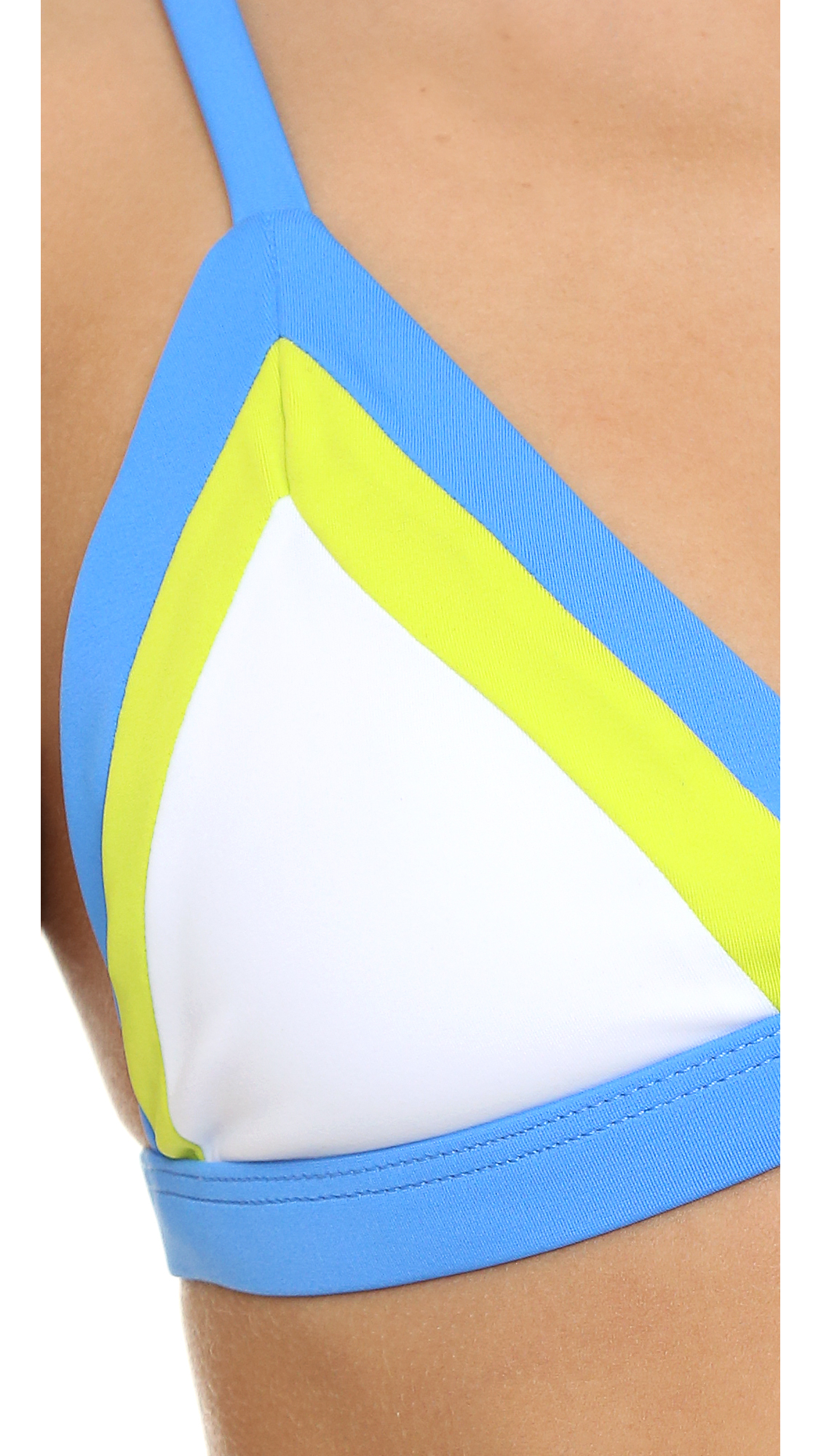 MILLY Synthetic Amalfi Colorblock Triangle Bikini Top in Blue Lyst