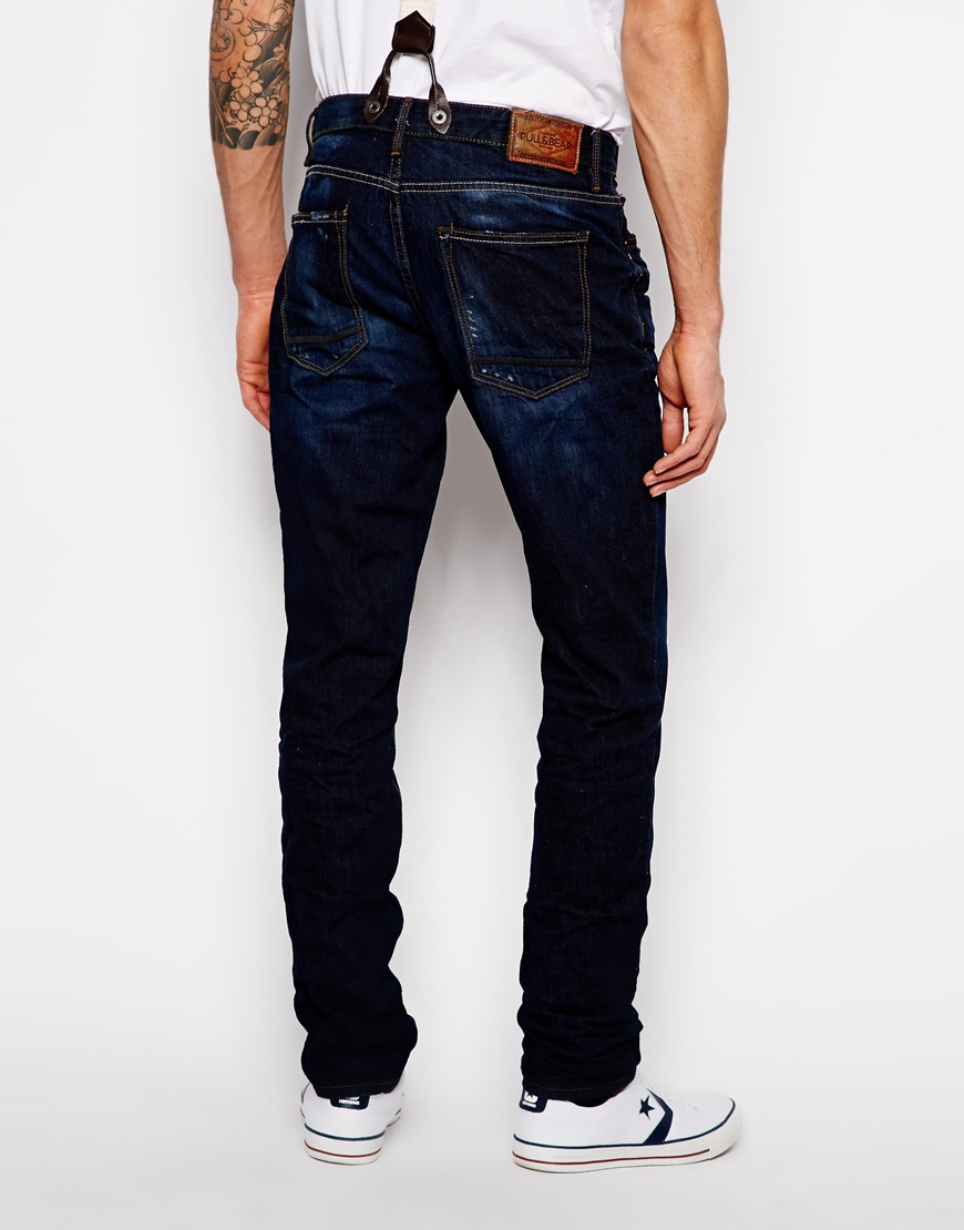 Pull&Bear Denim Jeans with Braces in Blue for Men Lyst