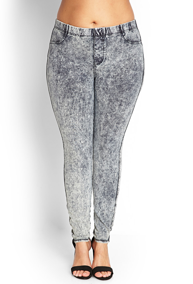 acid washed jeggings