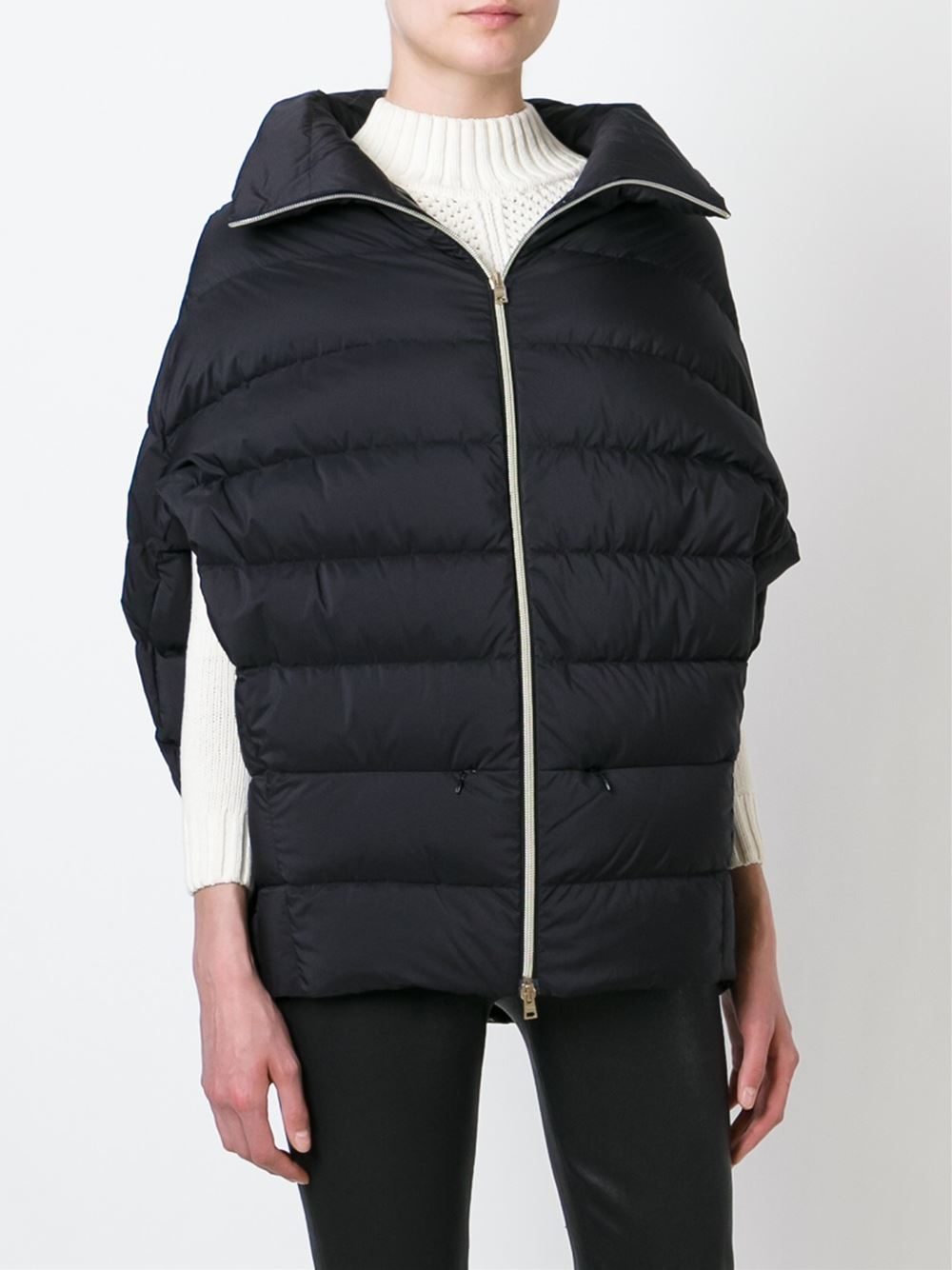 Herno Removable Sleeve Padded Jacket in Black Lyst