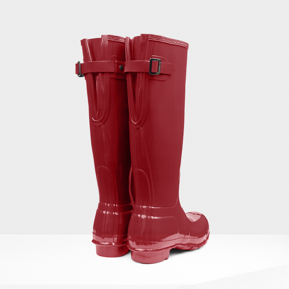 red adjustable hunter boots