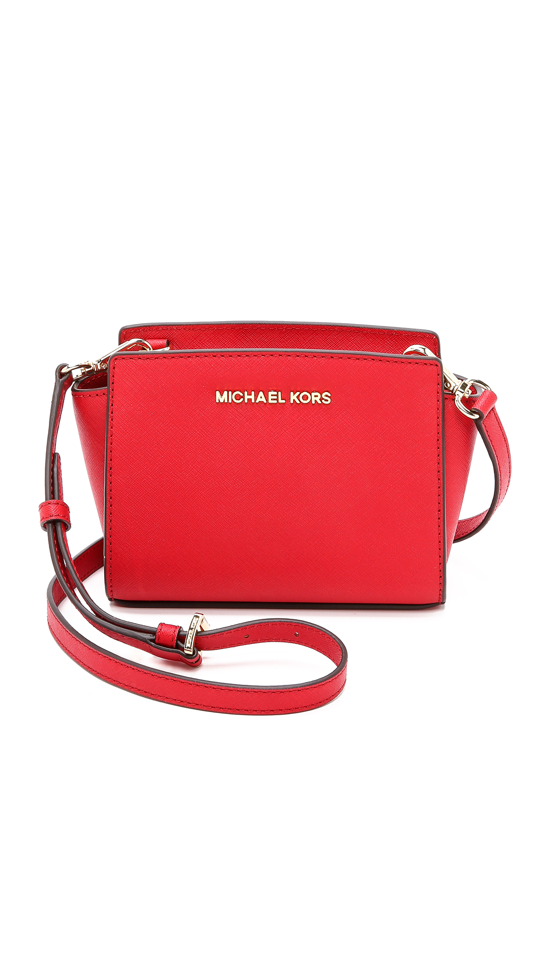 MICHAEL Michael Kors Selma Mini Messenger Bag - Pale Pink in Red | Lyst