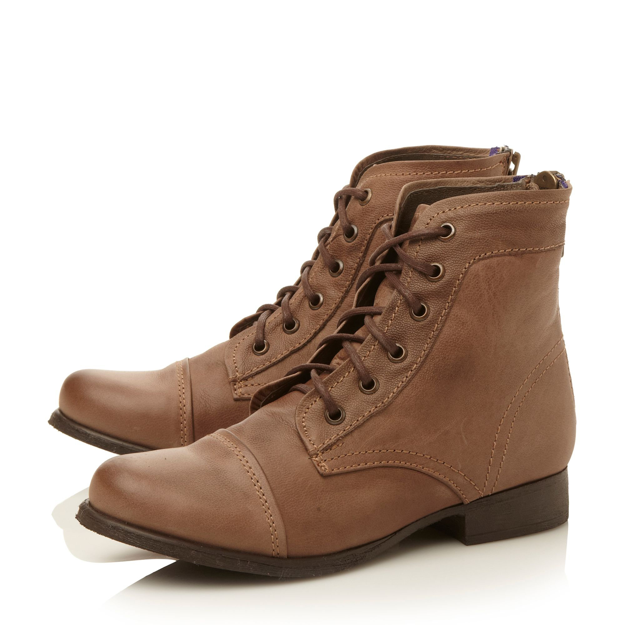 Steve madden Tundra Lace Up Ankle Boots in Brown | Lyst