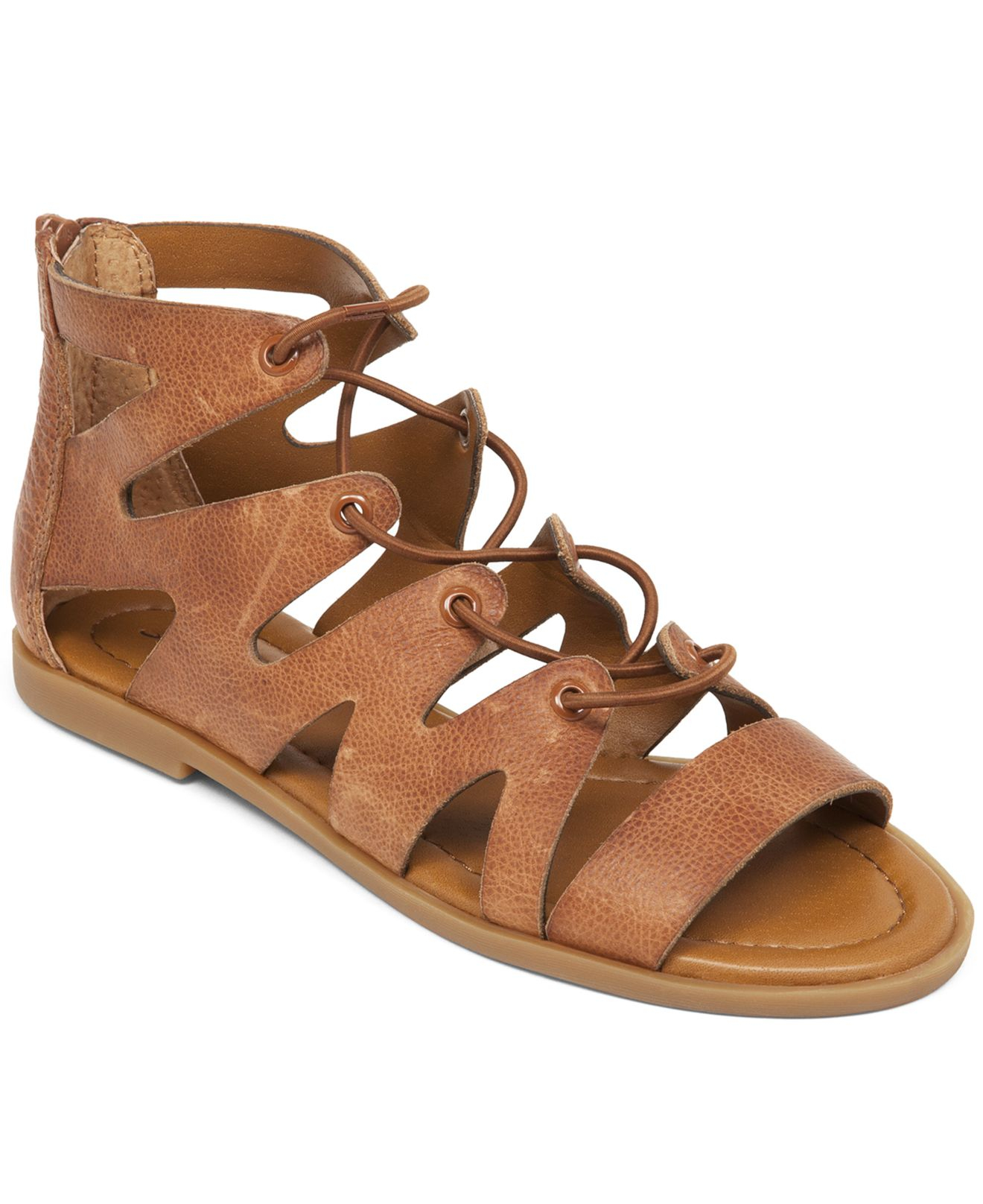 Lucky Brand Women'S Centiee Ghillie Flat Sandals in Brown - Lyst