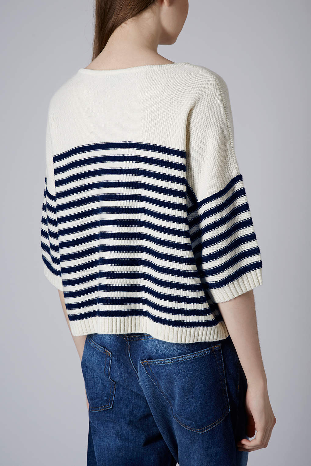 Lyst Knitted Breton Stripe Sweater in White