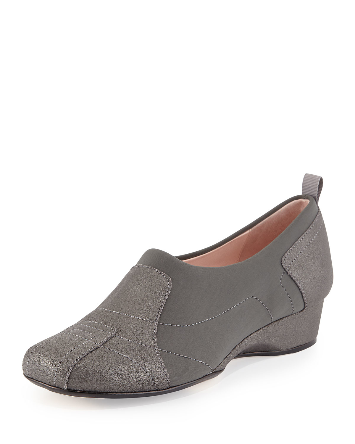 lyst kuss demi wedge slip on sneaker in gray lyst kuss demi wedge slip on sneaker in gray