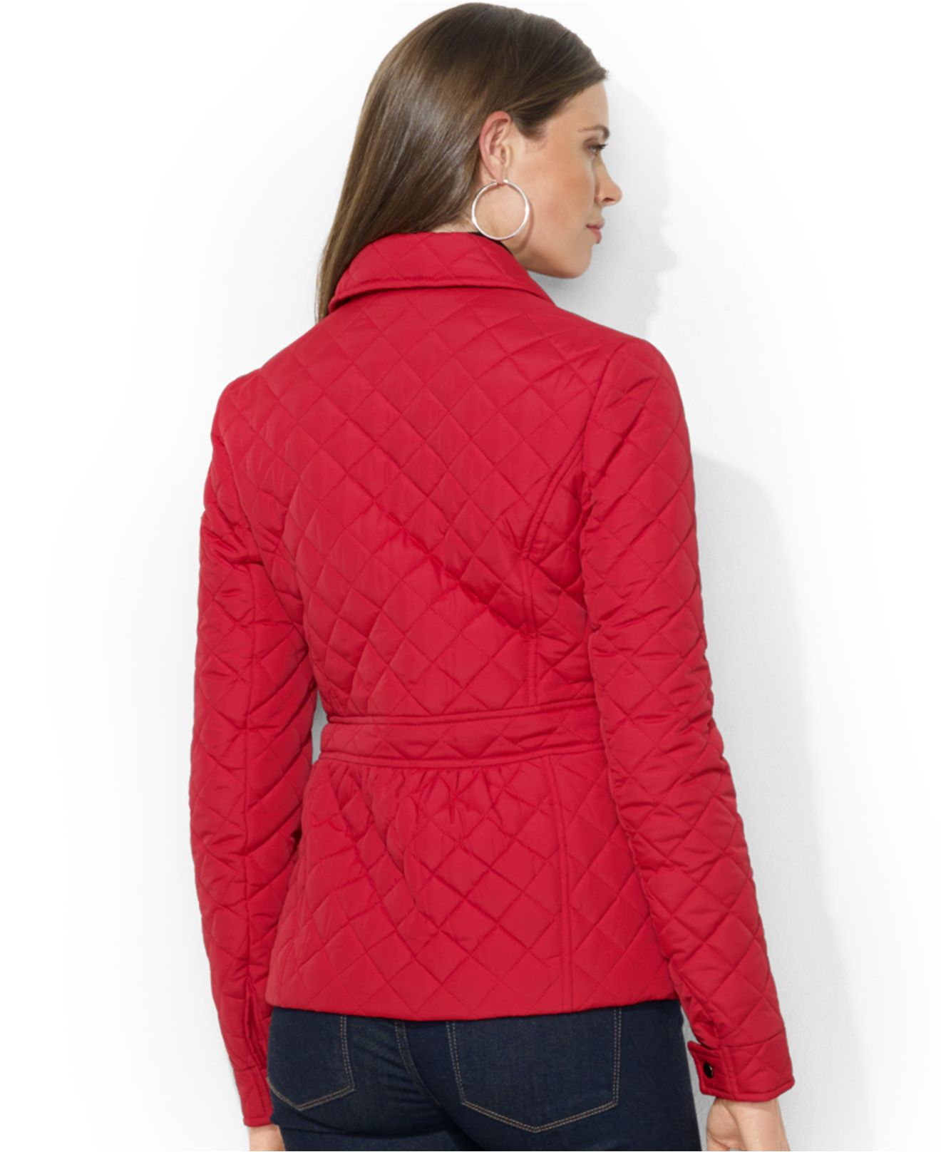 ralph lauren red quilted jacket