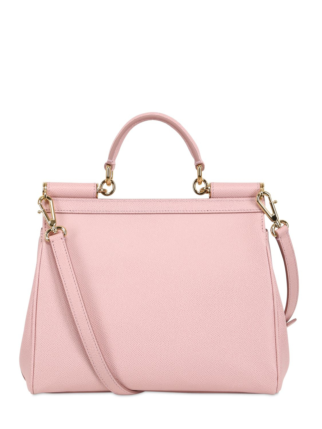 Dolce & Gabbana Medium Sicily Dauphine Leather Bag in Light Rose (Pink ...