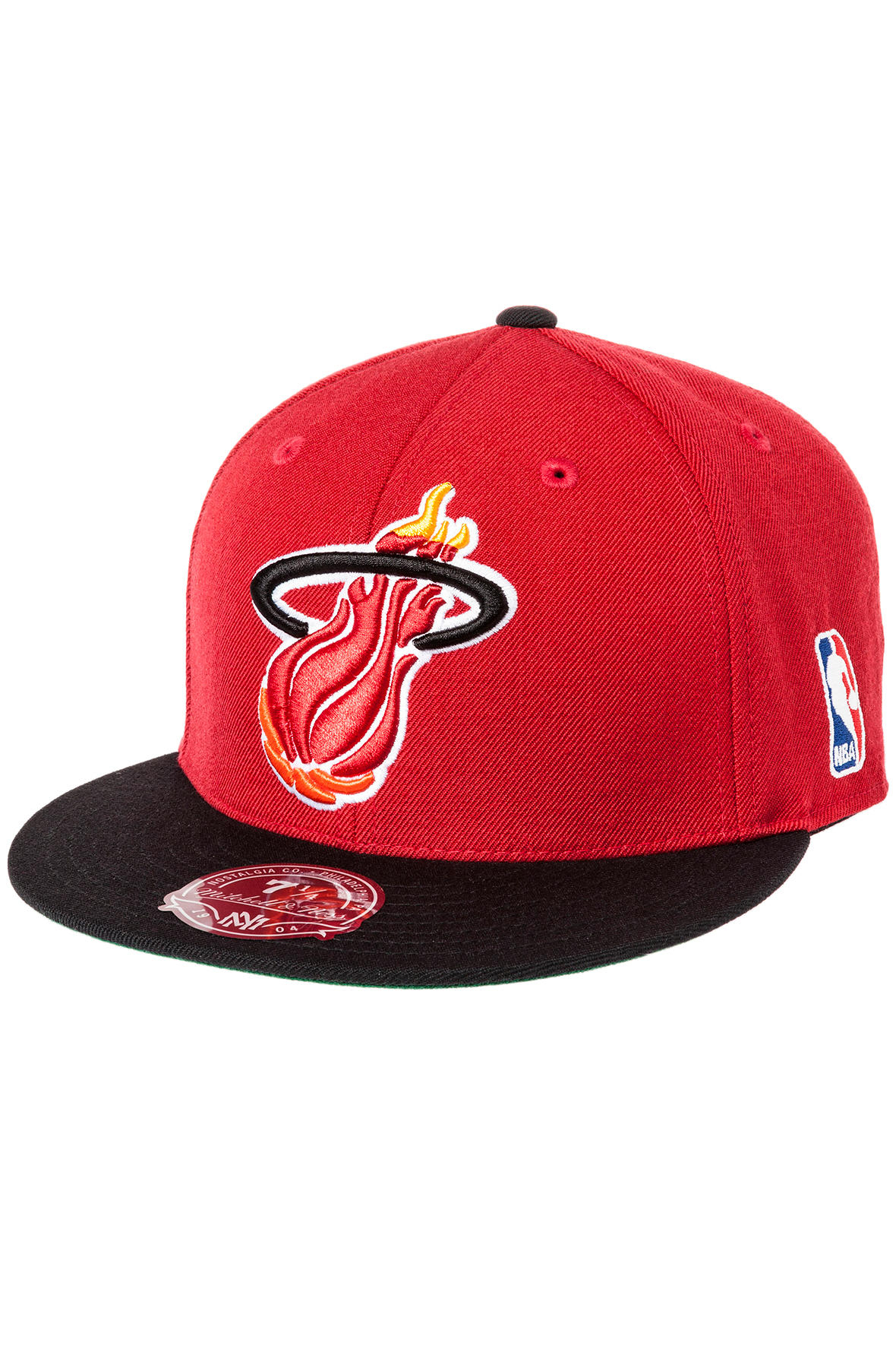 Mitchell & Ness The Miami Heat Fitted Hat in Red for Men | Lyst