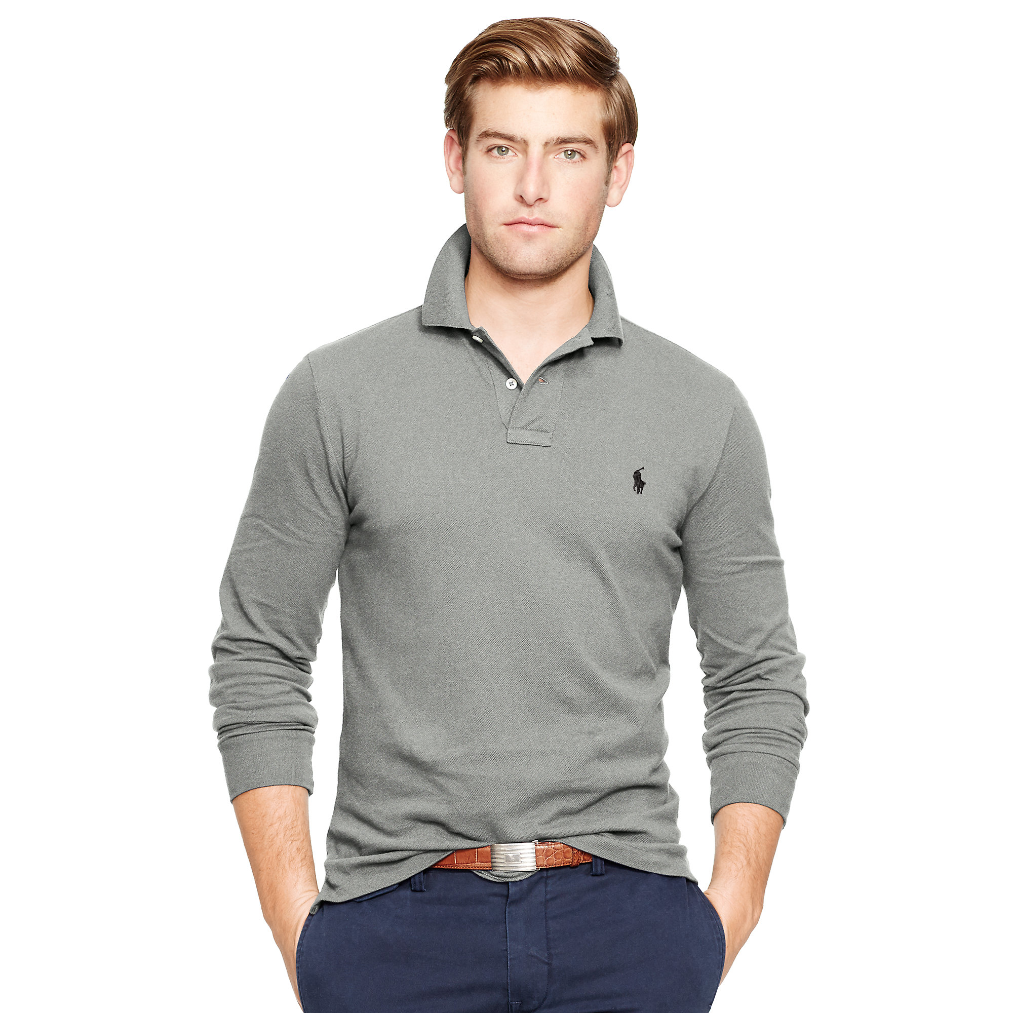 ralph lauren custom fit long sleeve polo