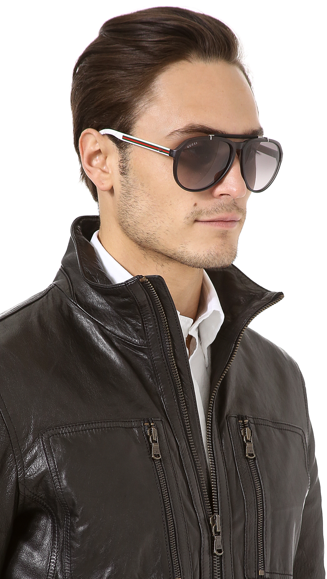 gucci grey gradient aviator sunglasses