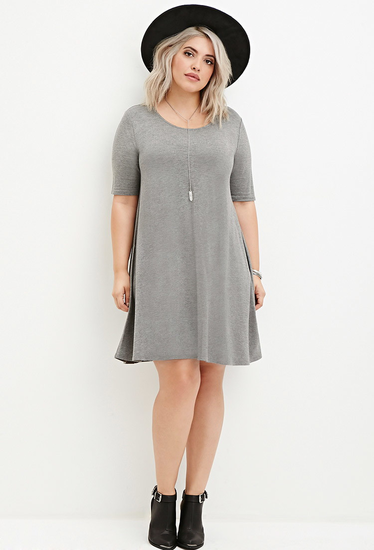 Lyst Forever 21 Plus  Size  Trapeze T shirt  Dress  in Gray