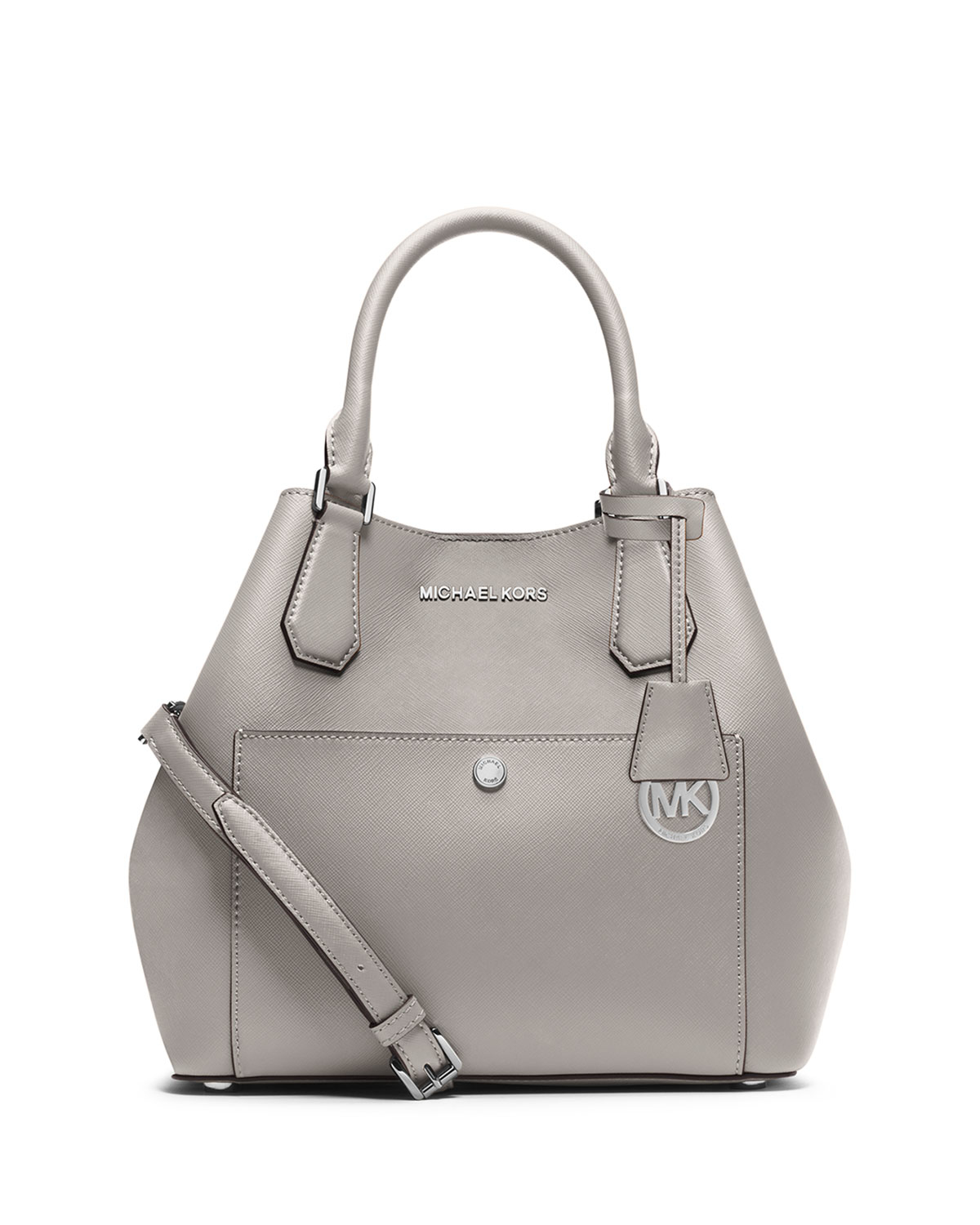 Michael michael kors Greenwich Large Saffiano Grab Bag in Gray | Lyst