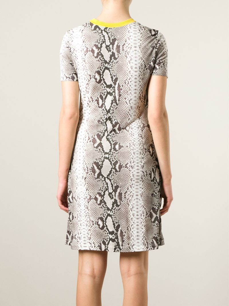Lyst Carven Snake Skin Print Paneled Dress in Black