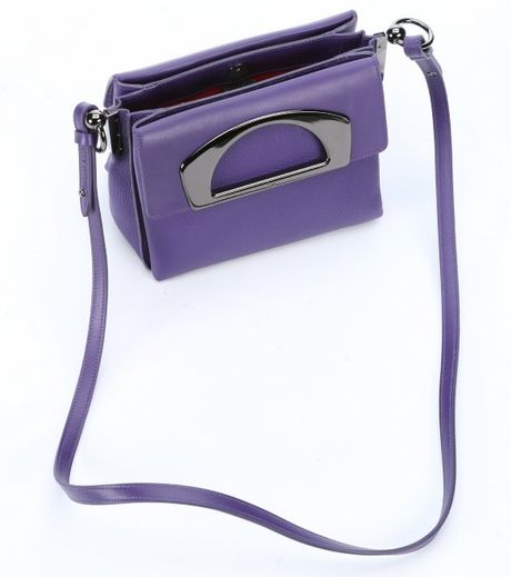 ... Purple Leather 'Passage' Convertible Top Handle Mini Bag in Purple