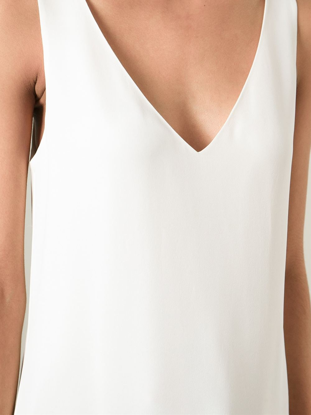 Theory V-Neck Tank Top in White | Lyst