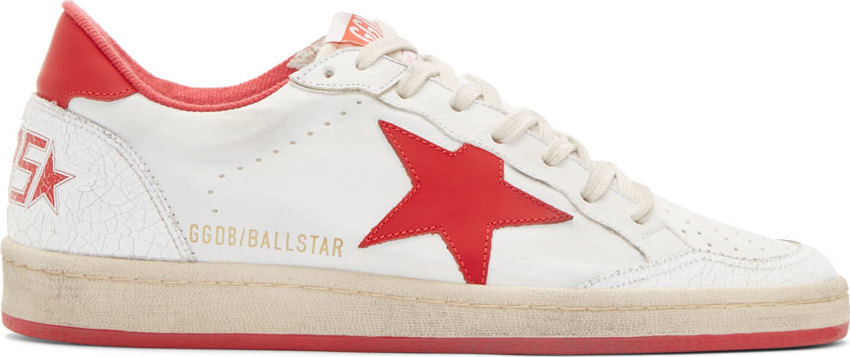 Golden Goose White And Red Ball Star Sneakers for Men | Lyst