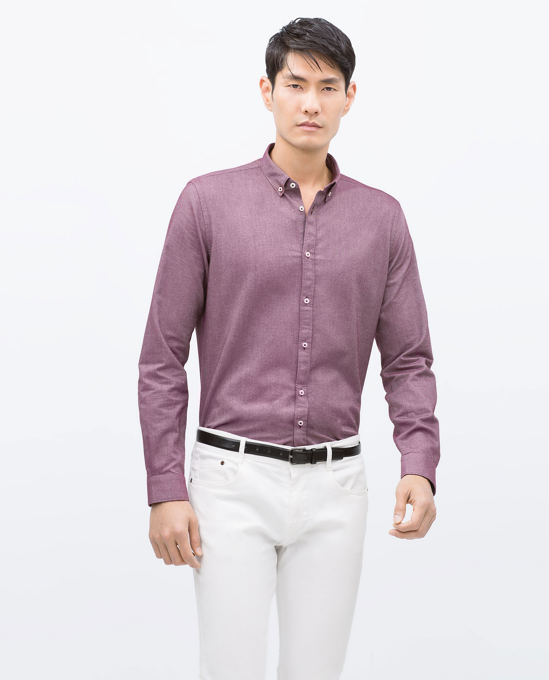 zara men's long sleeve polo