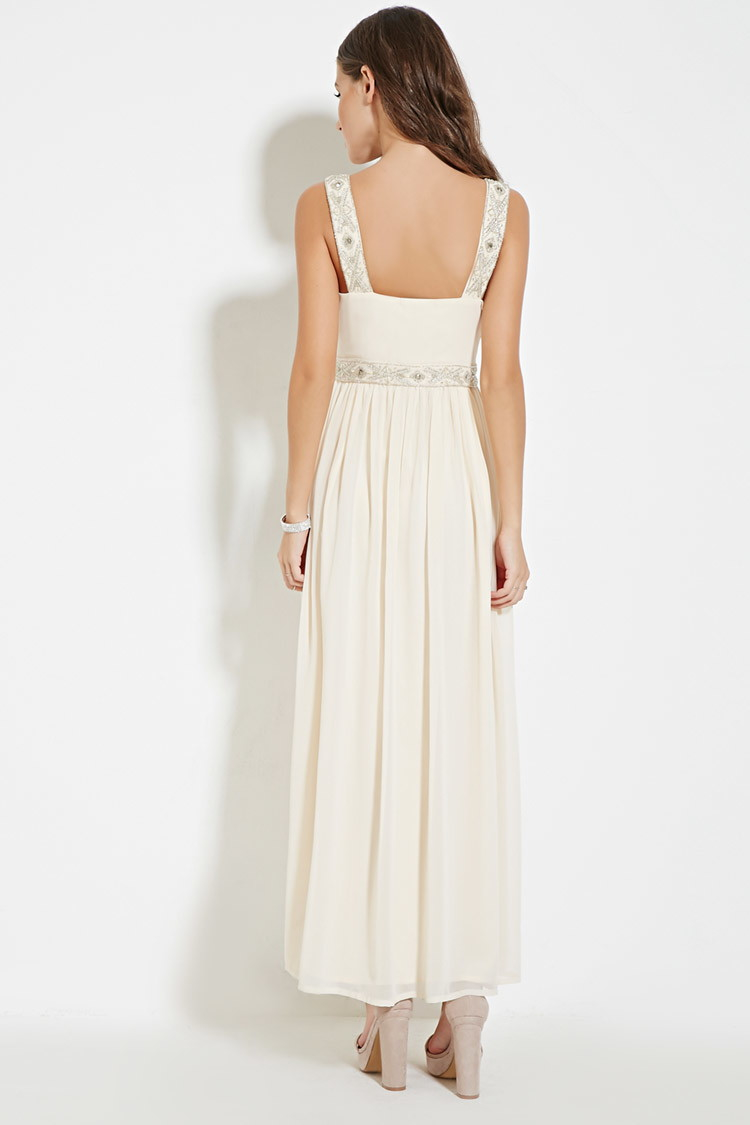 Forever 21 Beaded Maxi Dress in Pink | Lyst