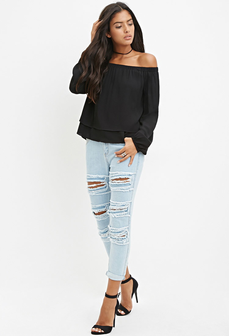 Forever 21 black off the shoulder top Outlet
