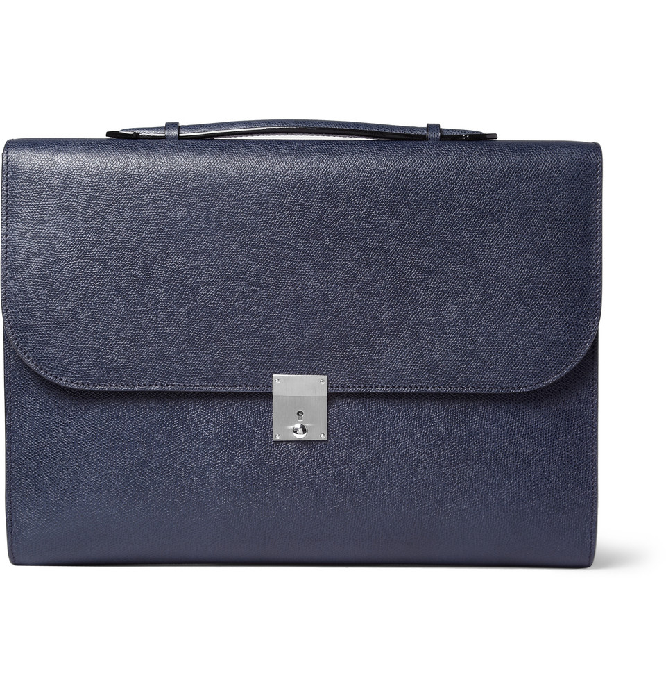 Lyst Valextra Leather Briefcase in Blue for Men