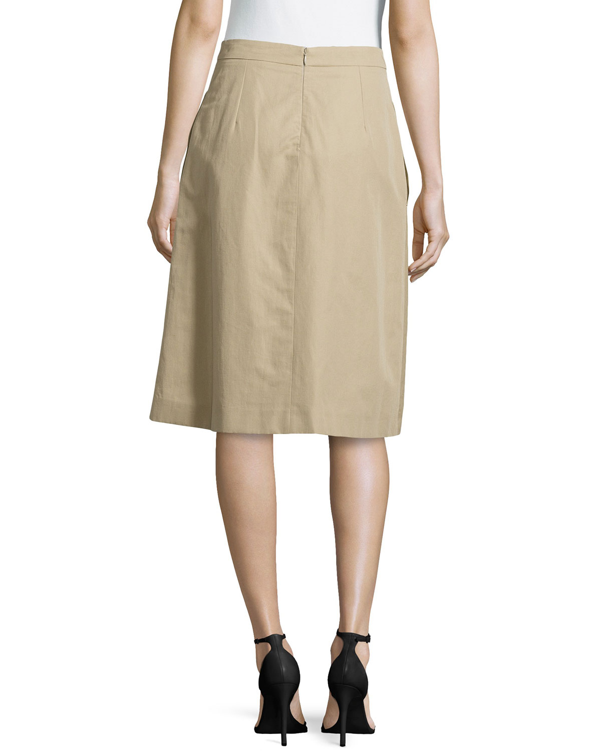 Michael kors Pleated ALine KneeLength Skirt in Beige (sand) Lyst
