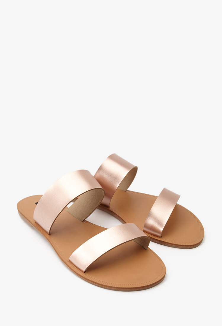 gold 2 strap sandals