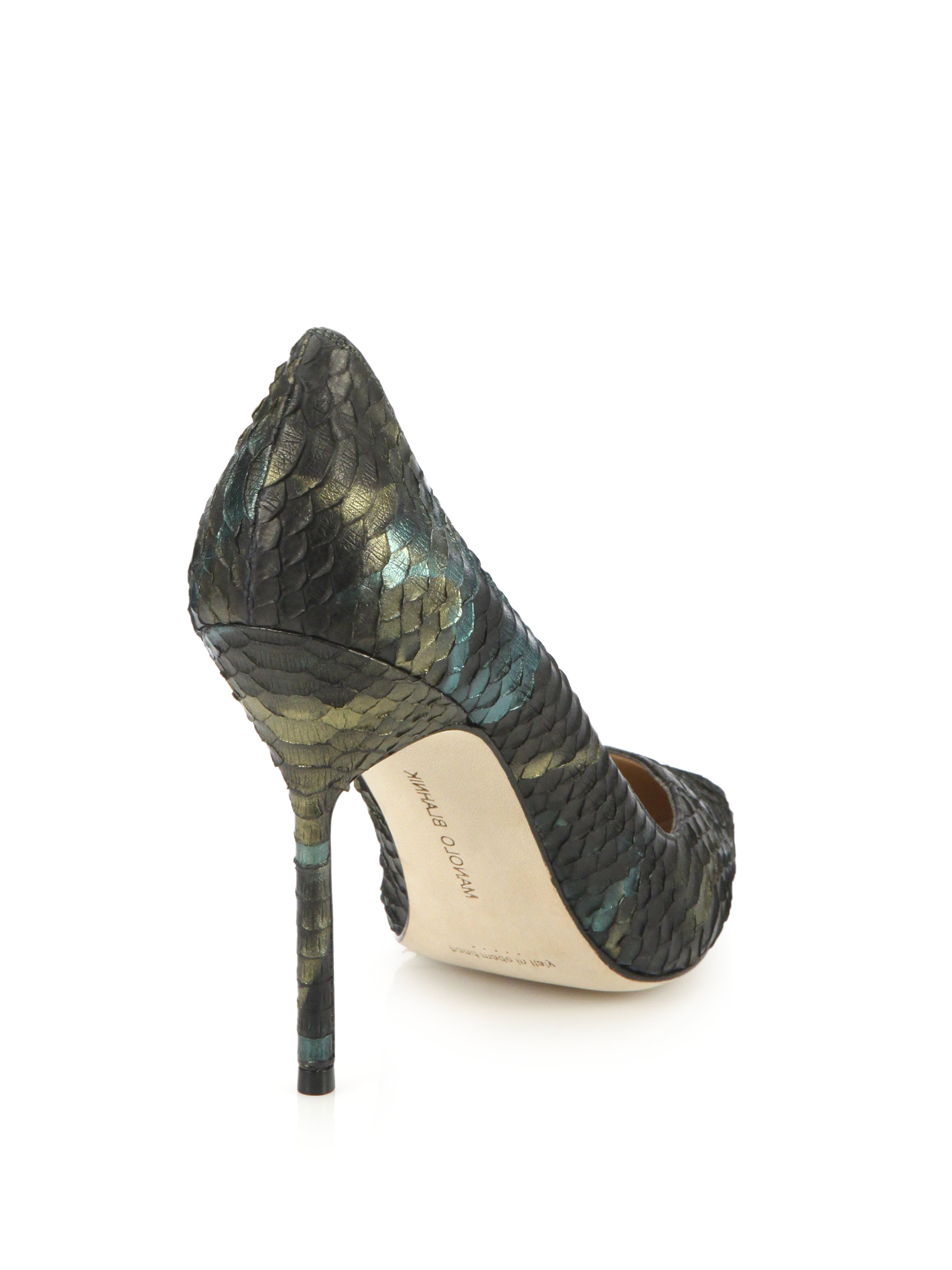 manolo blahnik snakeskin pumps