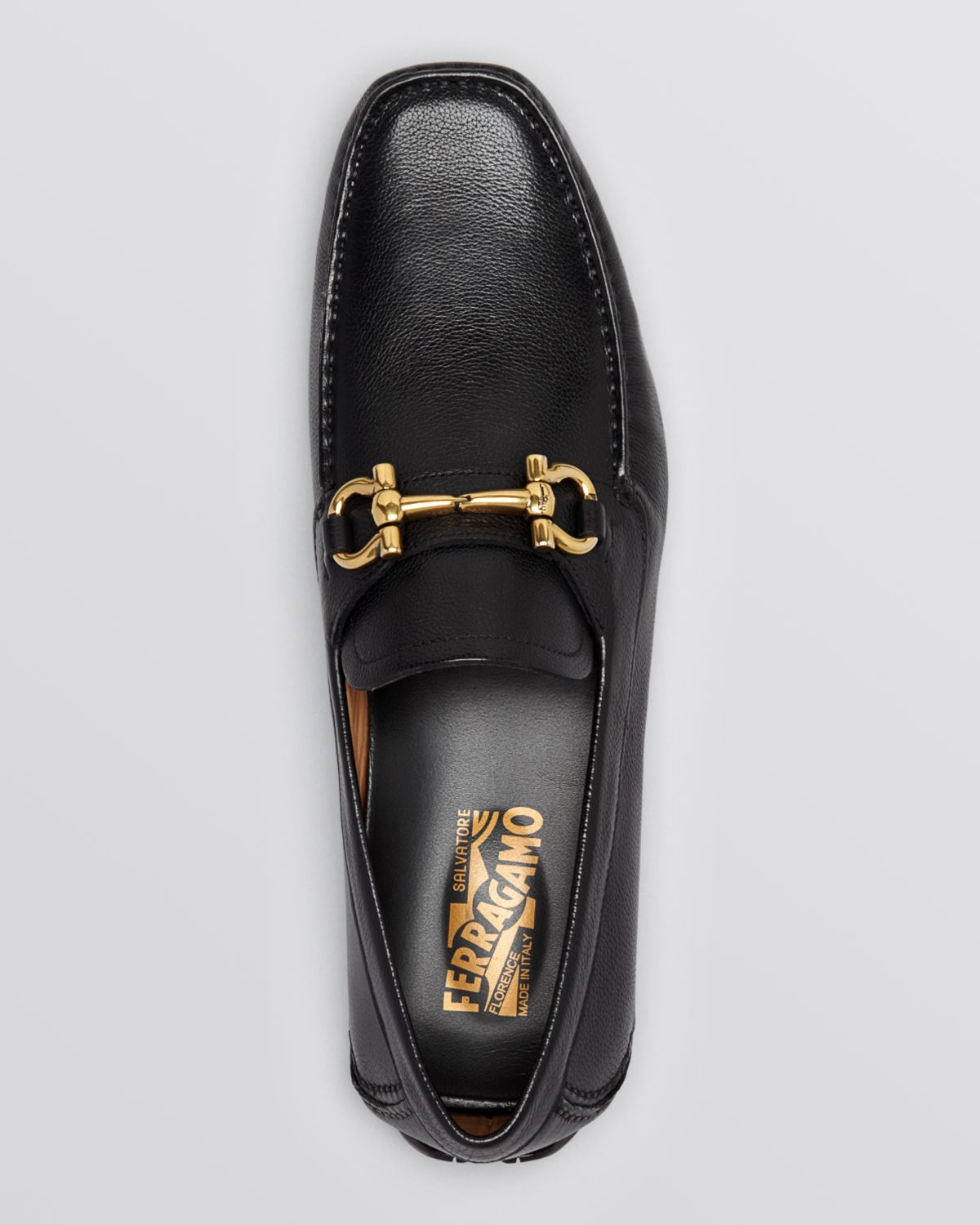 Ferragamo Parigi Pebbled Leather Driving Loafers in Black ...
