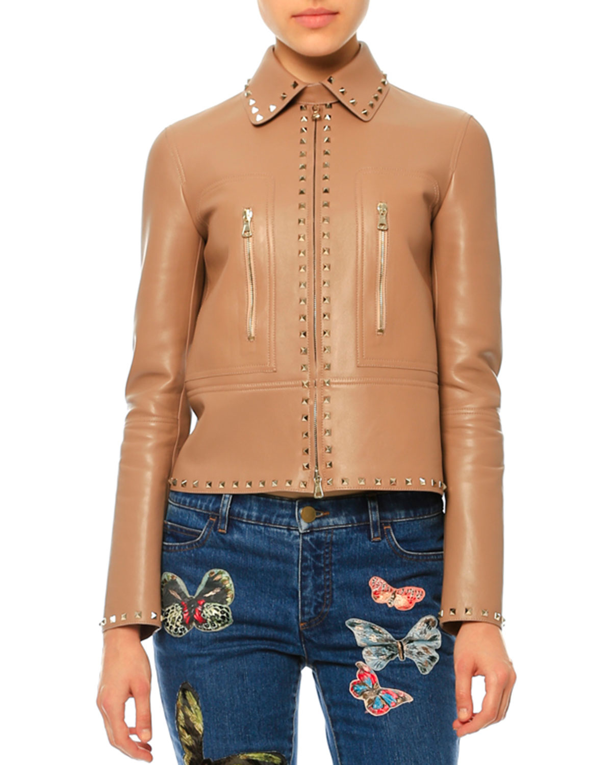 valentino rockstud leather jacket