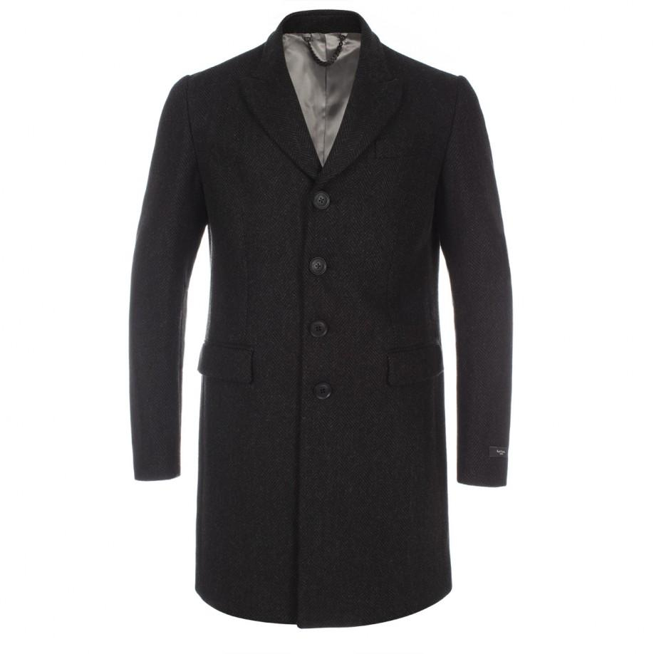 Paul smith Charcoal Grey Wool-Blend Herringbone Epsom Coat in Gray for ...