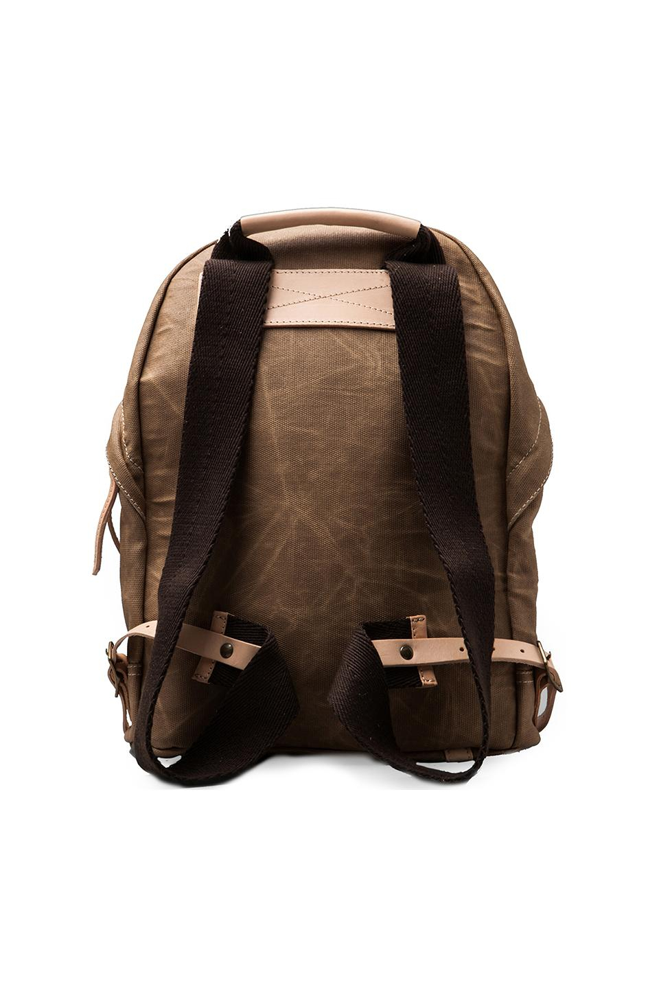 Will Leather Goods Wax Coated Canvas Dome Backpack in Khaki (Brown) - Lyst