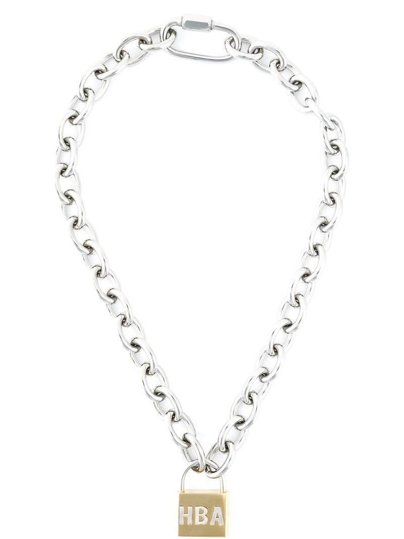 Hood By Air Lock Chain Necklace in Metallic for Men
