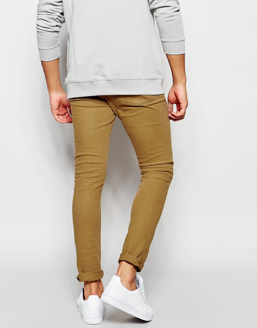 tan skinny jeans men