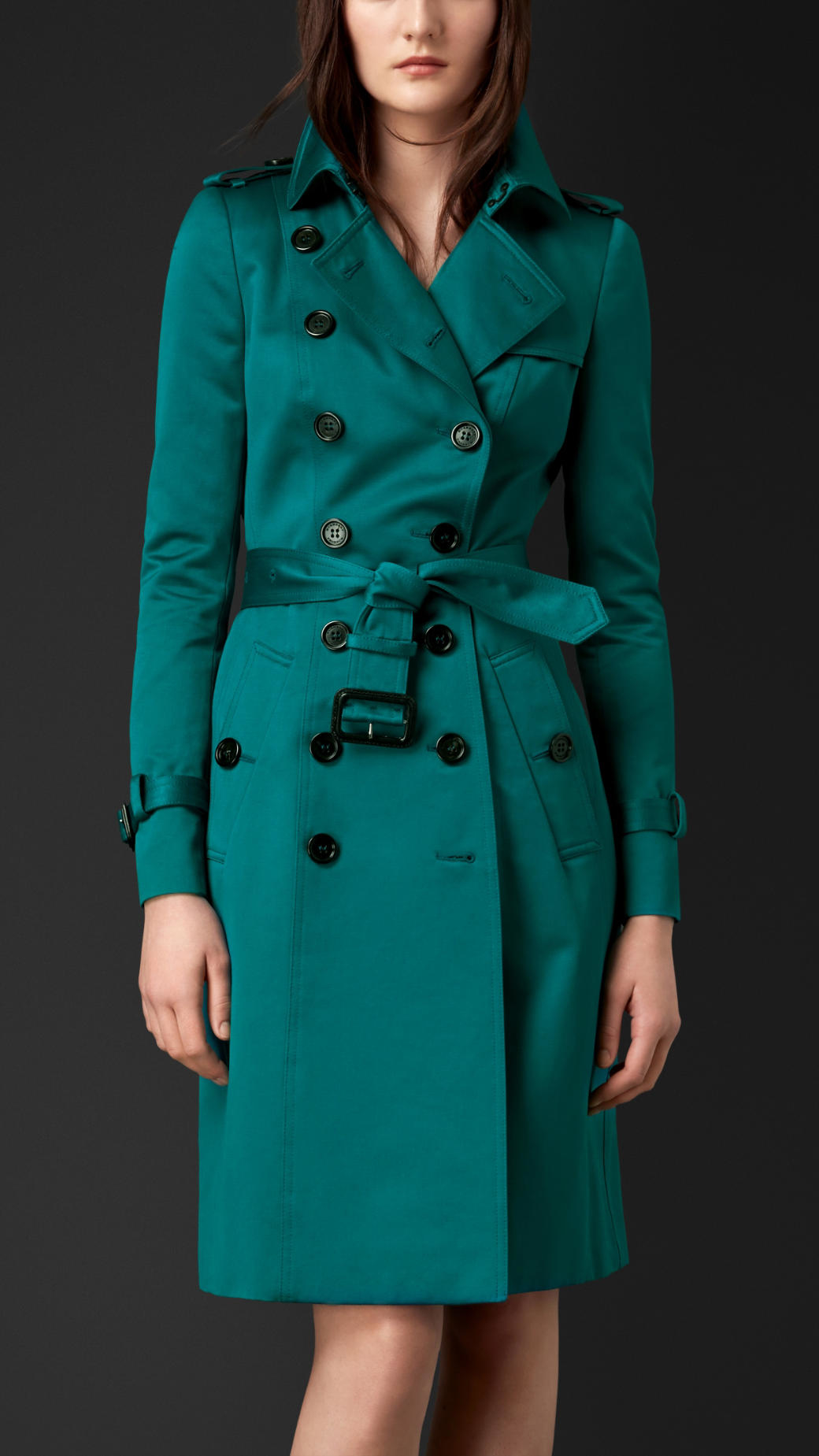 Lyst - Burberry Cotton Sateen Trench Coat in Blue