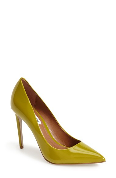 Steve Madden 'Proto' Pointy Toe Pump in Yellow (yellow leather) | Lyst