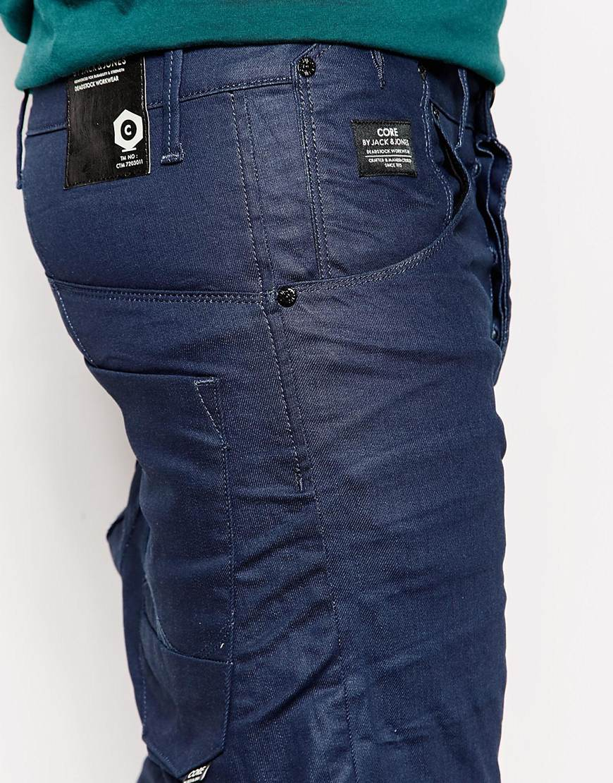 indendørs slim Legitim Jack & Jones Coated Slim Fit Jeans in Blue for Men | Lyst