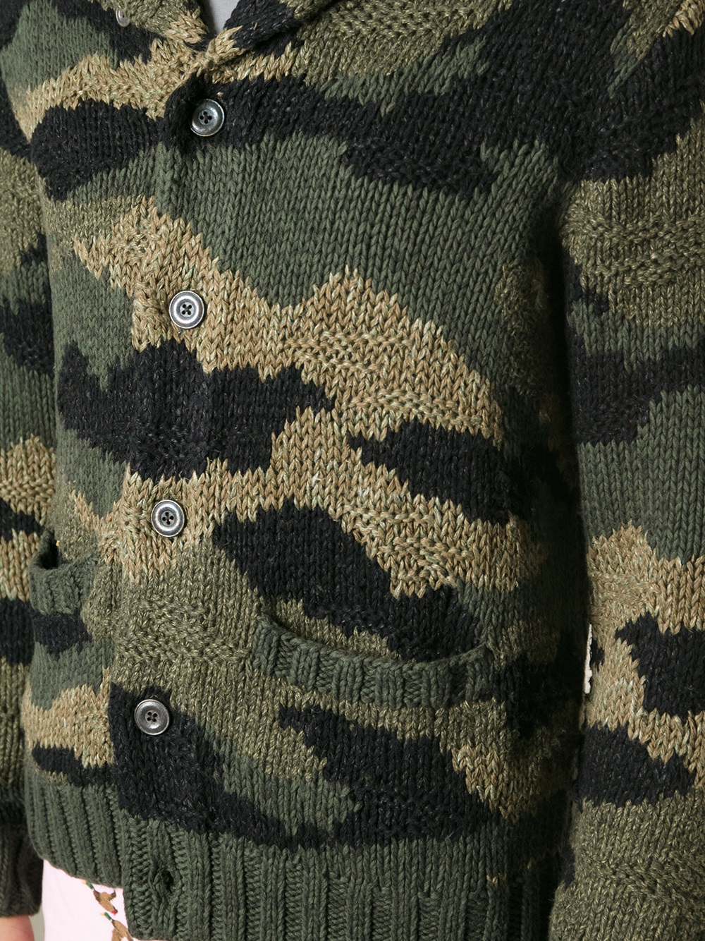 Polo Ralph Lauren Camouflage Knit Cardigan in Green for Men - Lyst